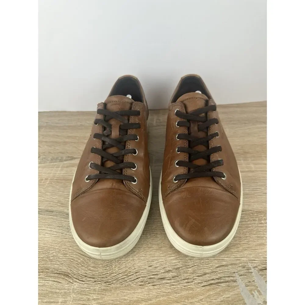 ECCO Men’s Brown Leather Sneakers EU 46 US 12-12.5 Comfort Casual Lace Up